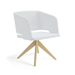 Soft Seating Armchair - 'Wing' Timber Swivel